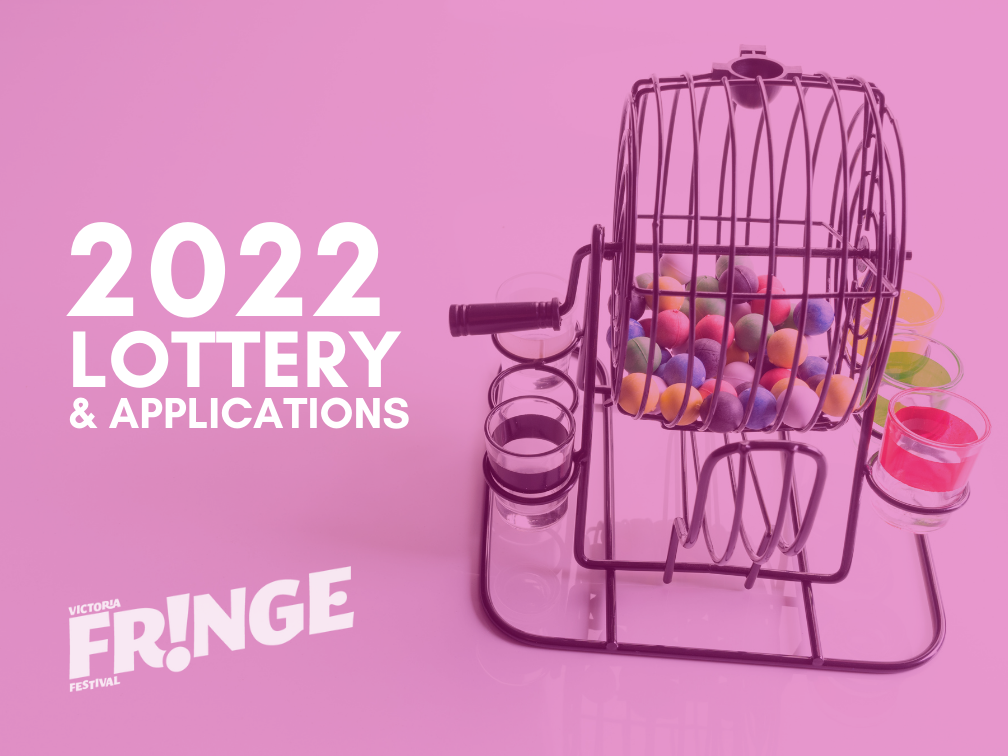 Bingo cage with pink overlay, text reads: 2022 Lottery & Applications