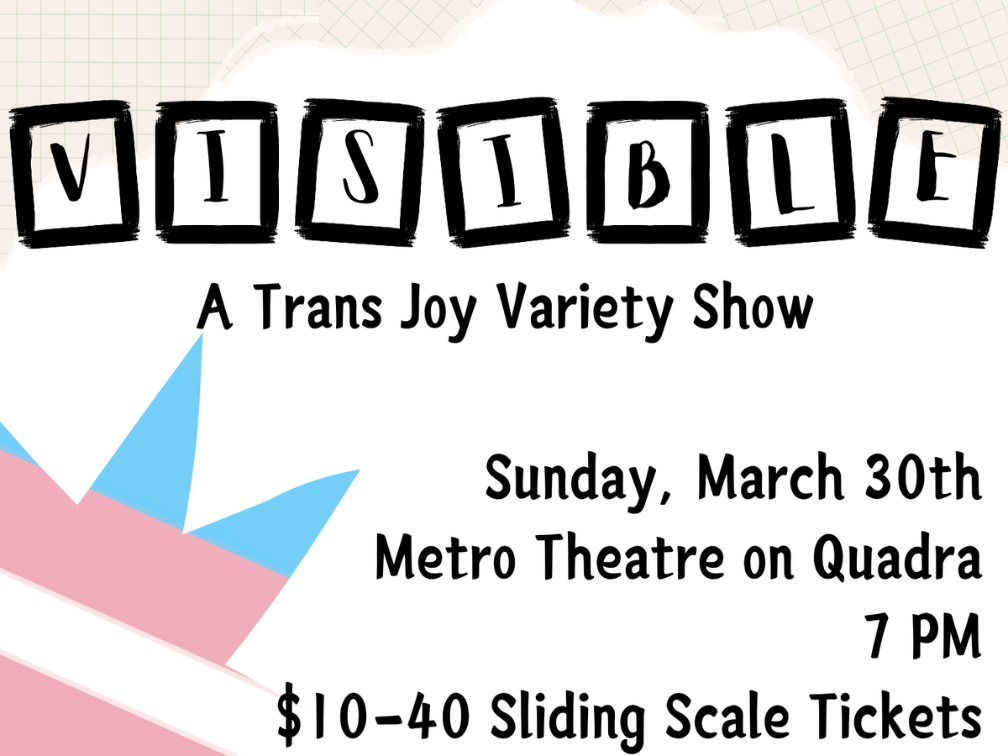 The poster for Visible: a trans joy variety show.