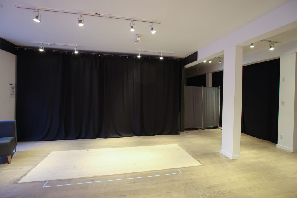 The Intrepid Festival Hub, set up as a blocking rehearsal