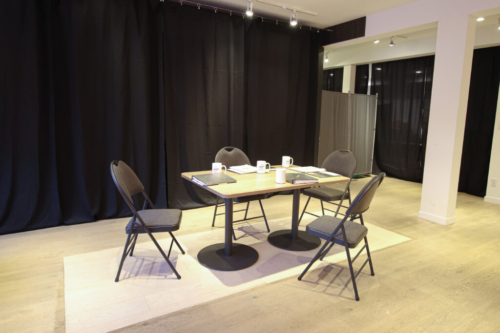 The Intrepid Festival Hub, set up as a meeting room